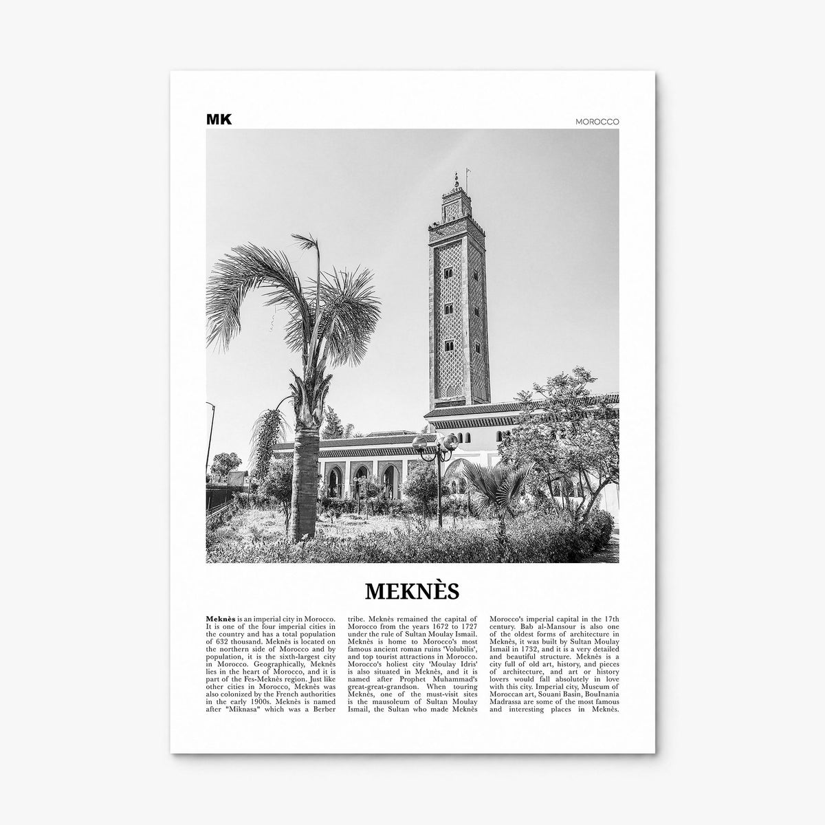 Meknès Newspaper Poster, print only (unframed)