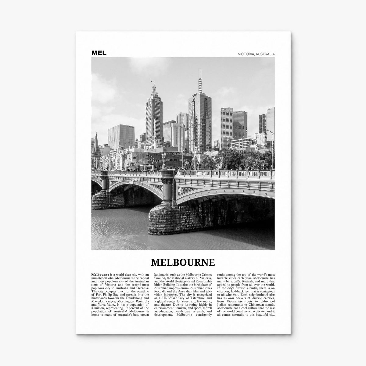 Melbourne, Australia Newspaper No 1 Poster, print only (unframed)