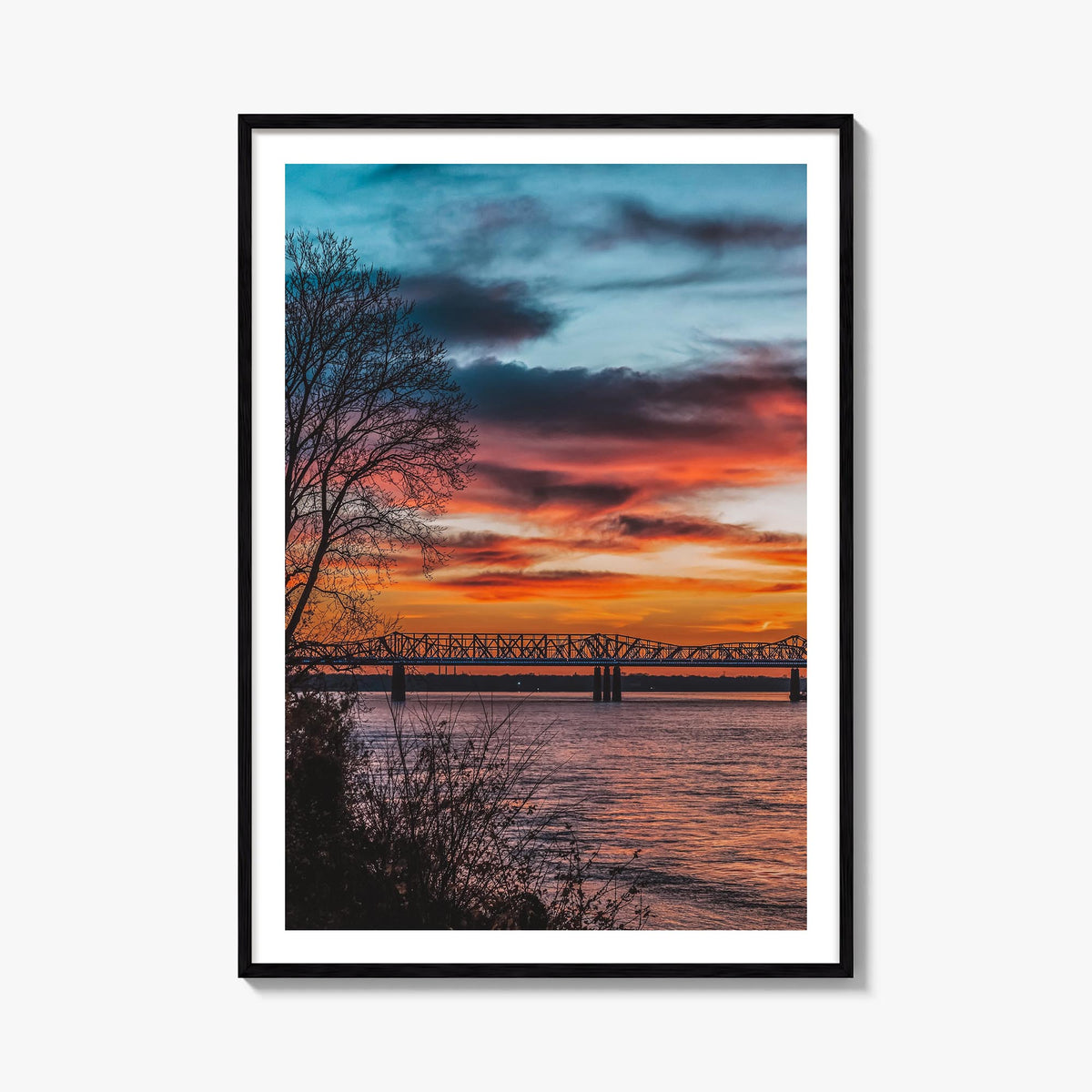 Memphis no. 2 colorful photo poster of Tennessee, USA – vertical wall art, unframed print shown in interior mockup