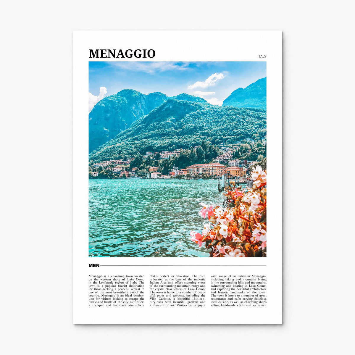 Menaggio Travel Poster, print only (unframed)