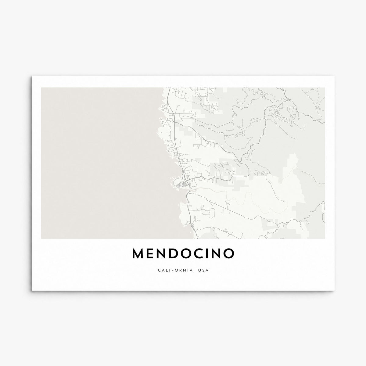 Mendocino Map Poster, print only (unframed)