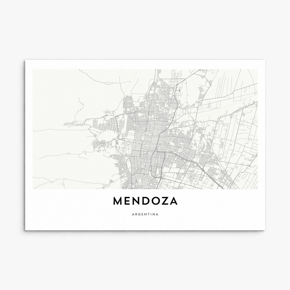 Mendoza Map Poster, print only (unframed)
