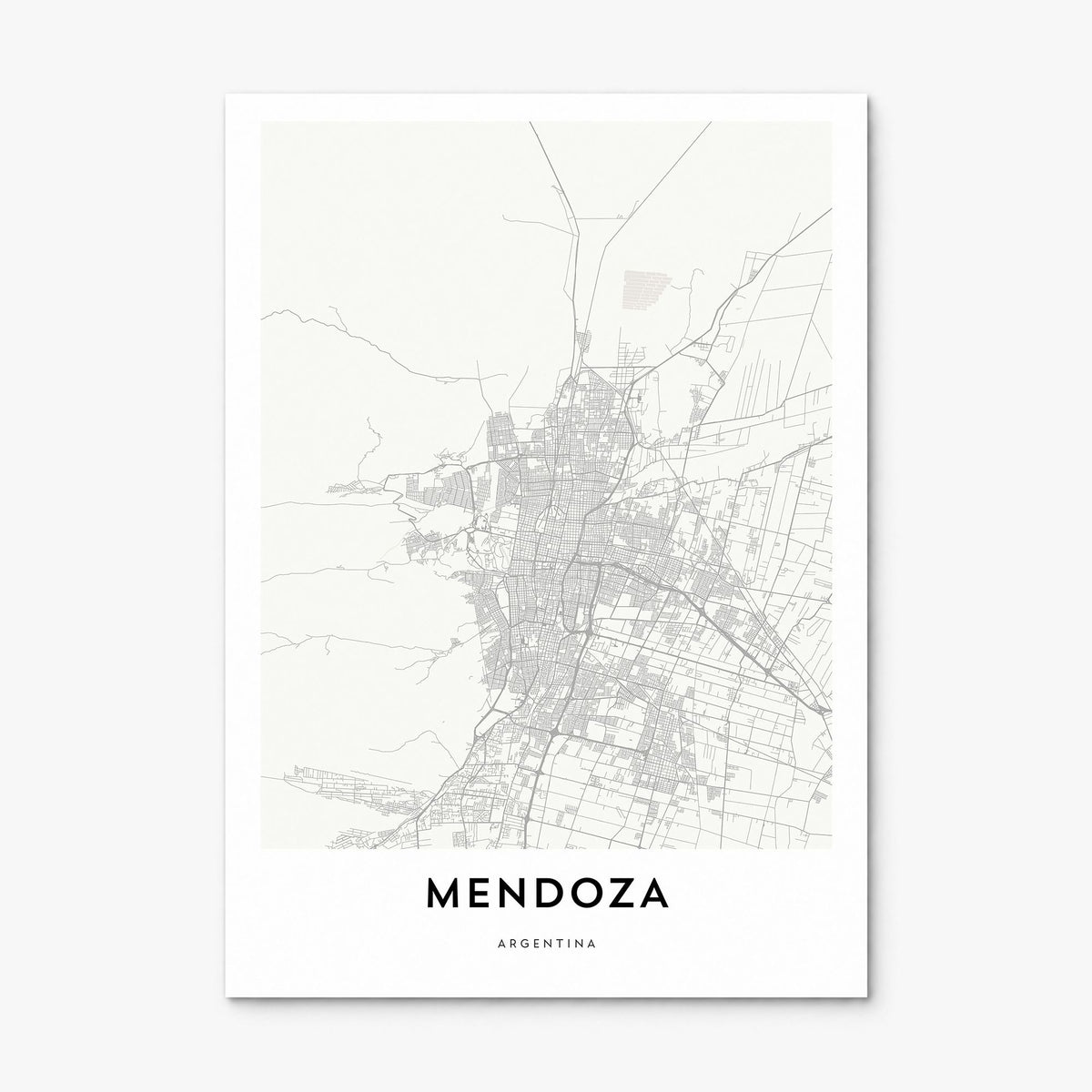 Mendoza Map Poster, print only (unframed)