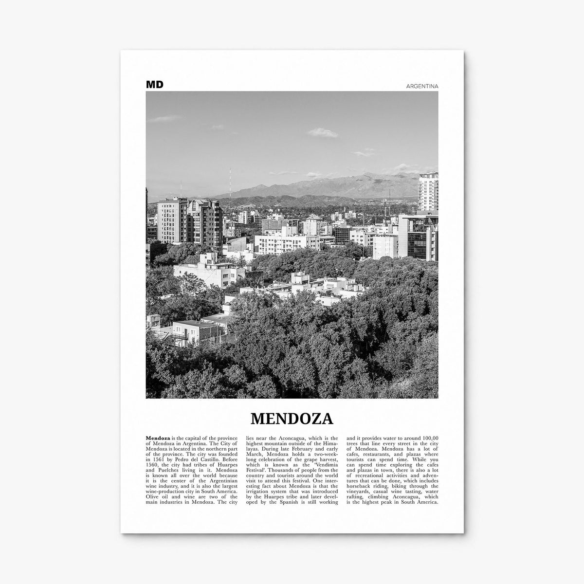 Mendoza Newspaper Poster, print only (unframed)