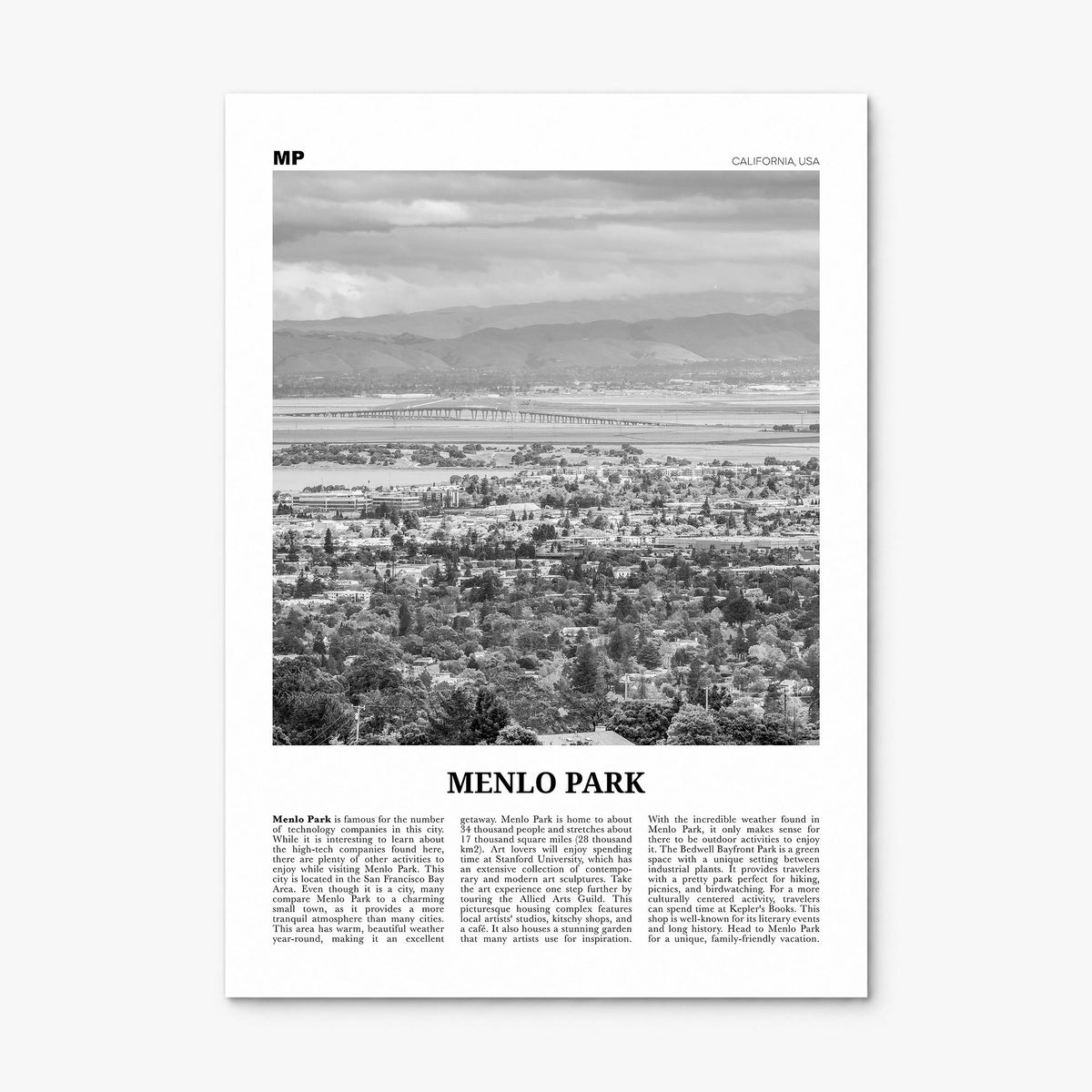 Menlo Park Newspaper Poster, print only (unframed)