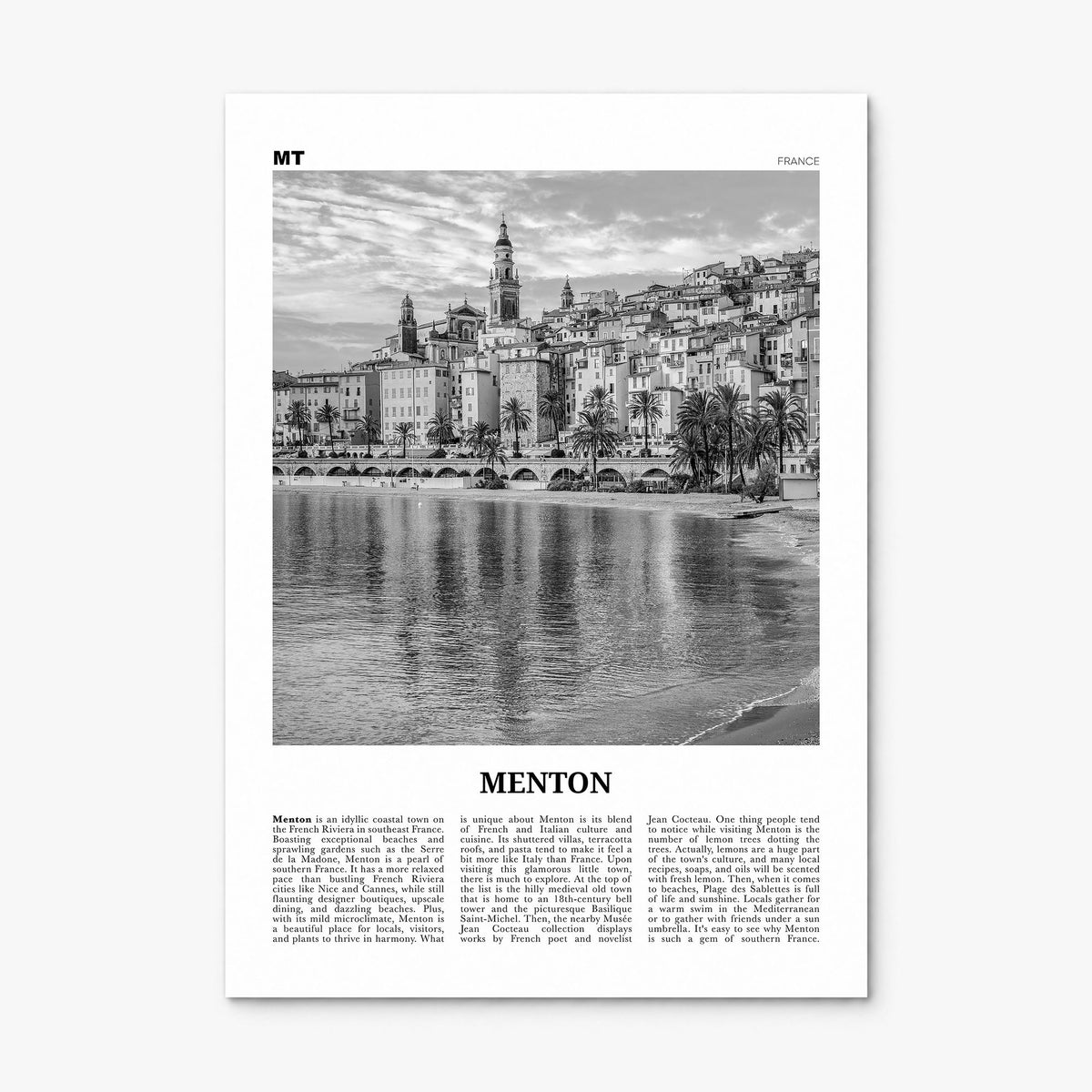 Menton Newspaper Poster, print only (unframed)