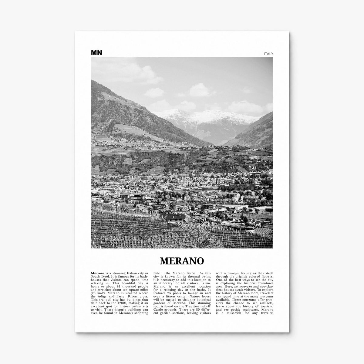 Merano Newspaper Poster, print only (unframed)