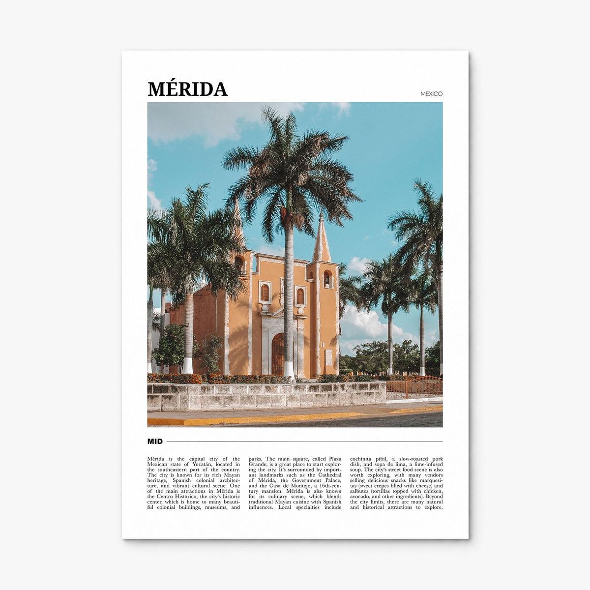 Mérida Travel Poster, print only (unframed)