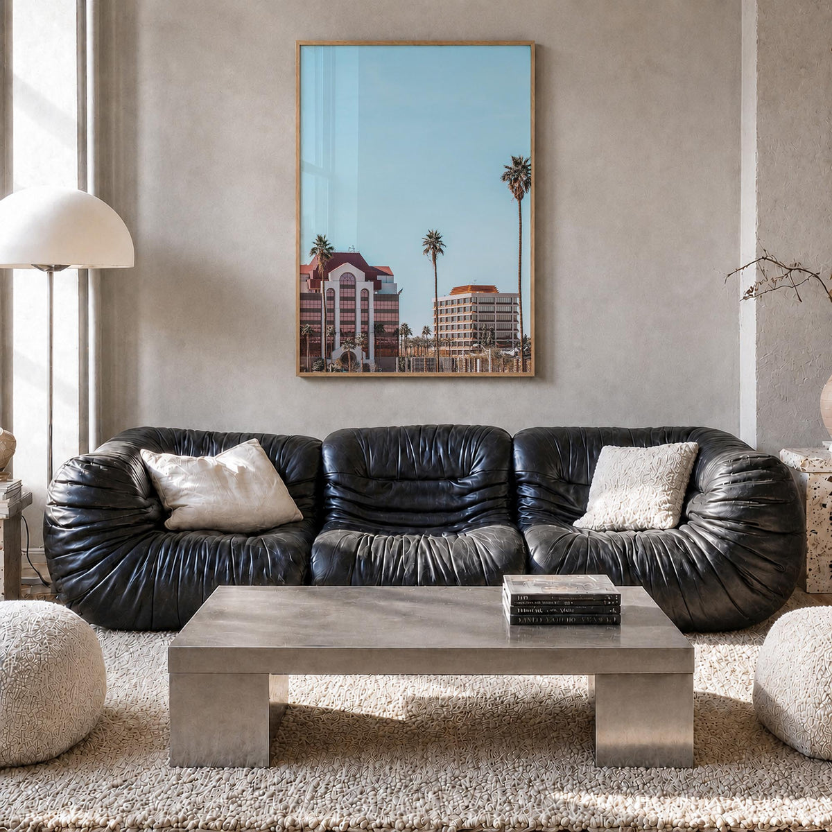 Mesa colorful photo poster of Arizona, USA – vertical wall art in natural wood frame, hanging on wall