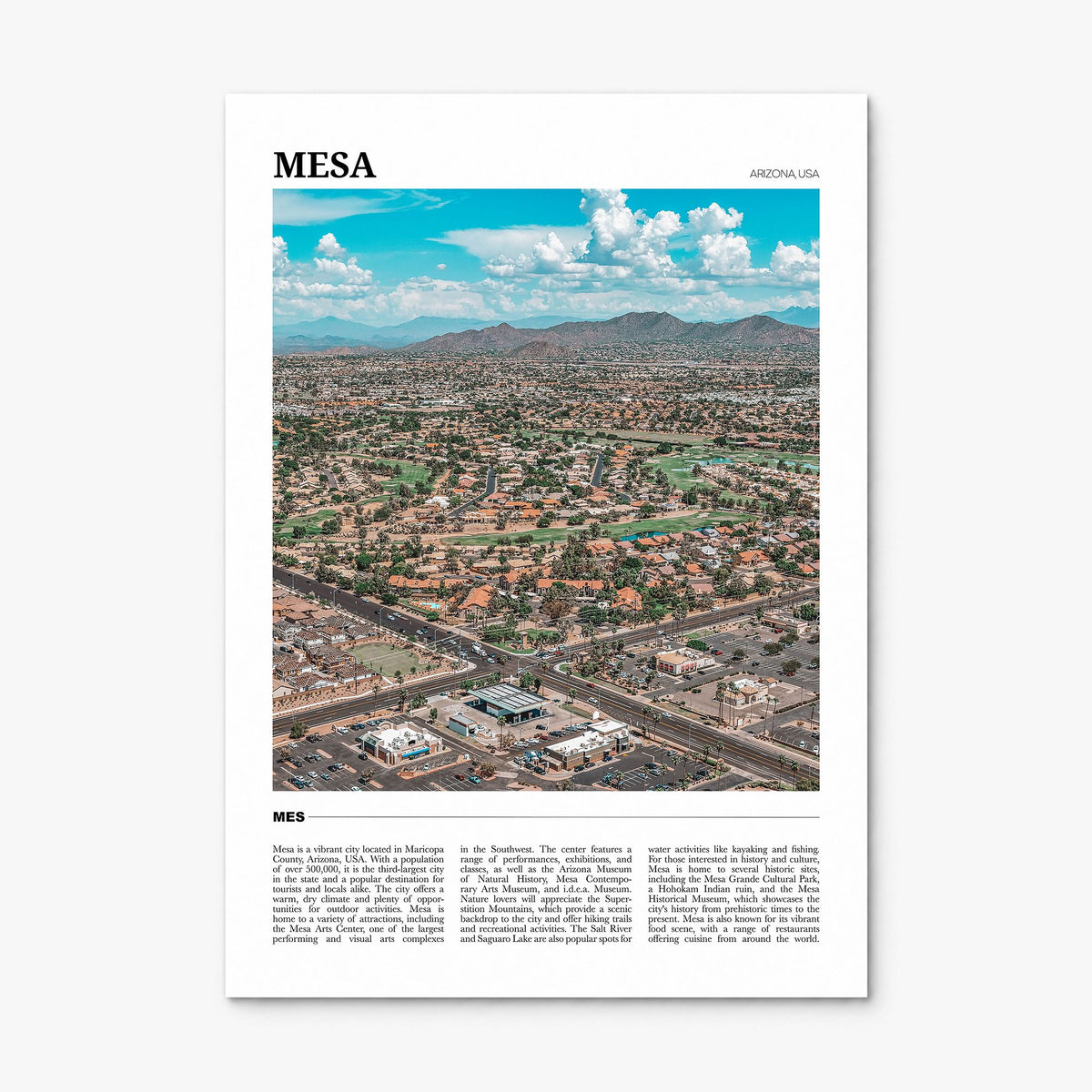 Mesa Travel Poster, print only (unframed)