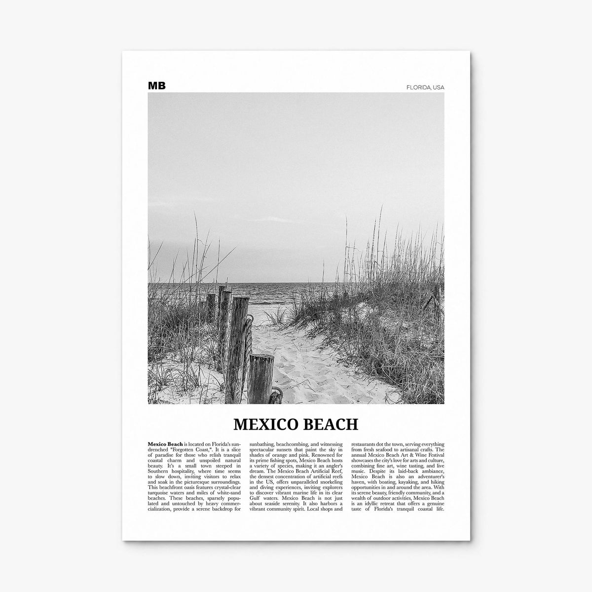 Mexico Beach Newspaper Poster, print only (unframed)