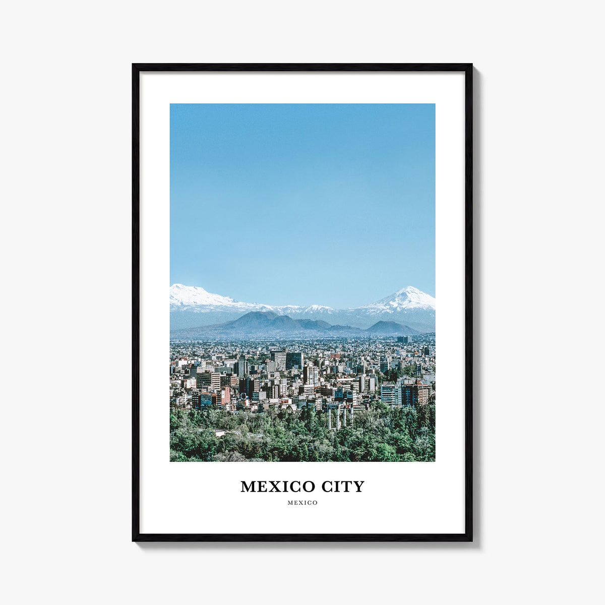 Mexico City no. 2 colorful classic poster of Mexico – vertical wall art, unframed print shown in interior mockup