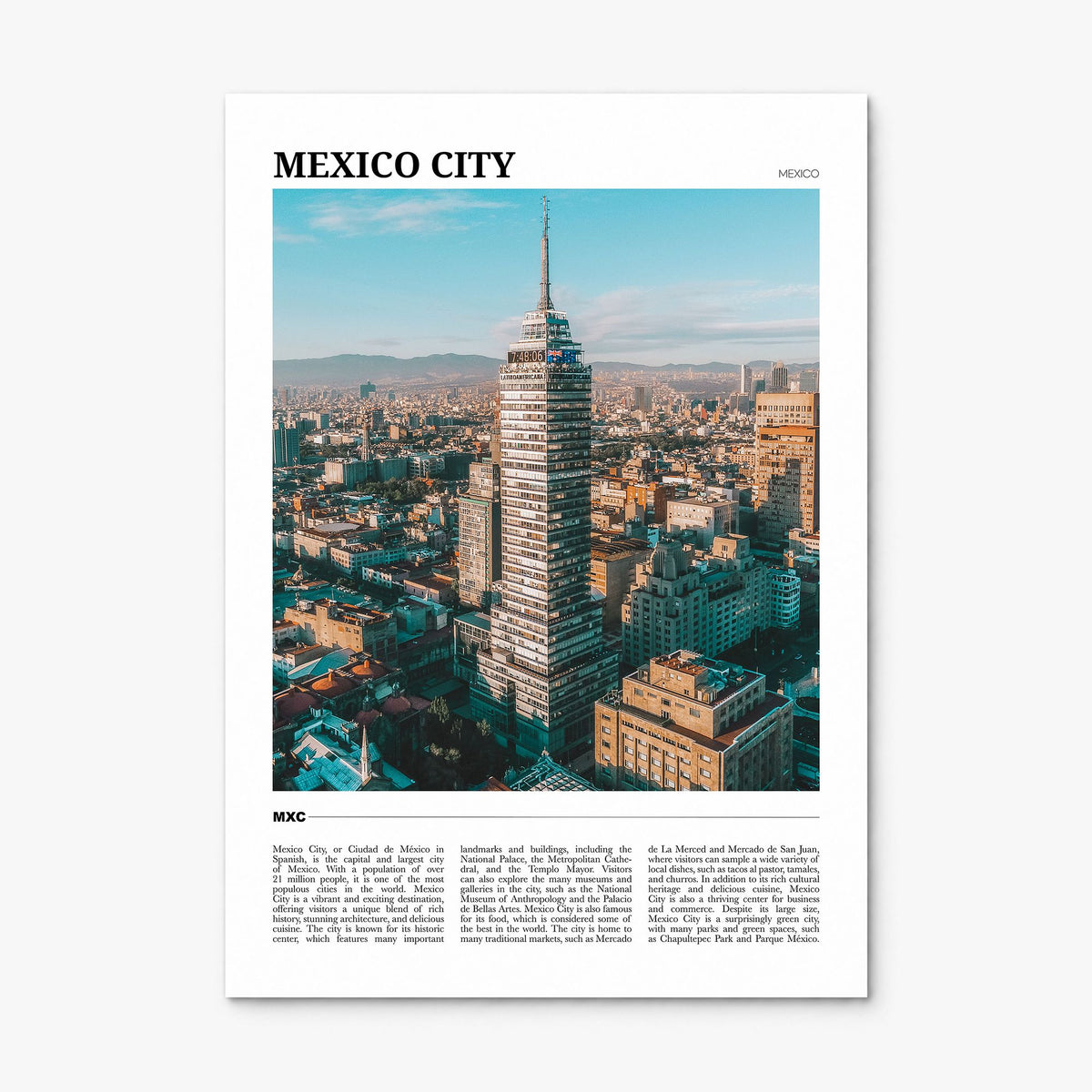 Mexico City Travel No 1 Poster, print only (unframed)
