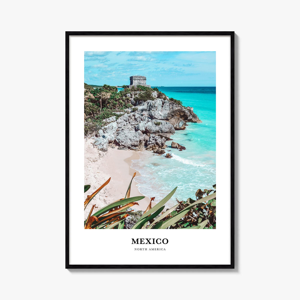 Mexico no. 2 colorful classic poster of North America – vertical wall art, unframed print shown in interior mockup