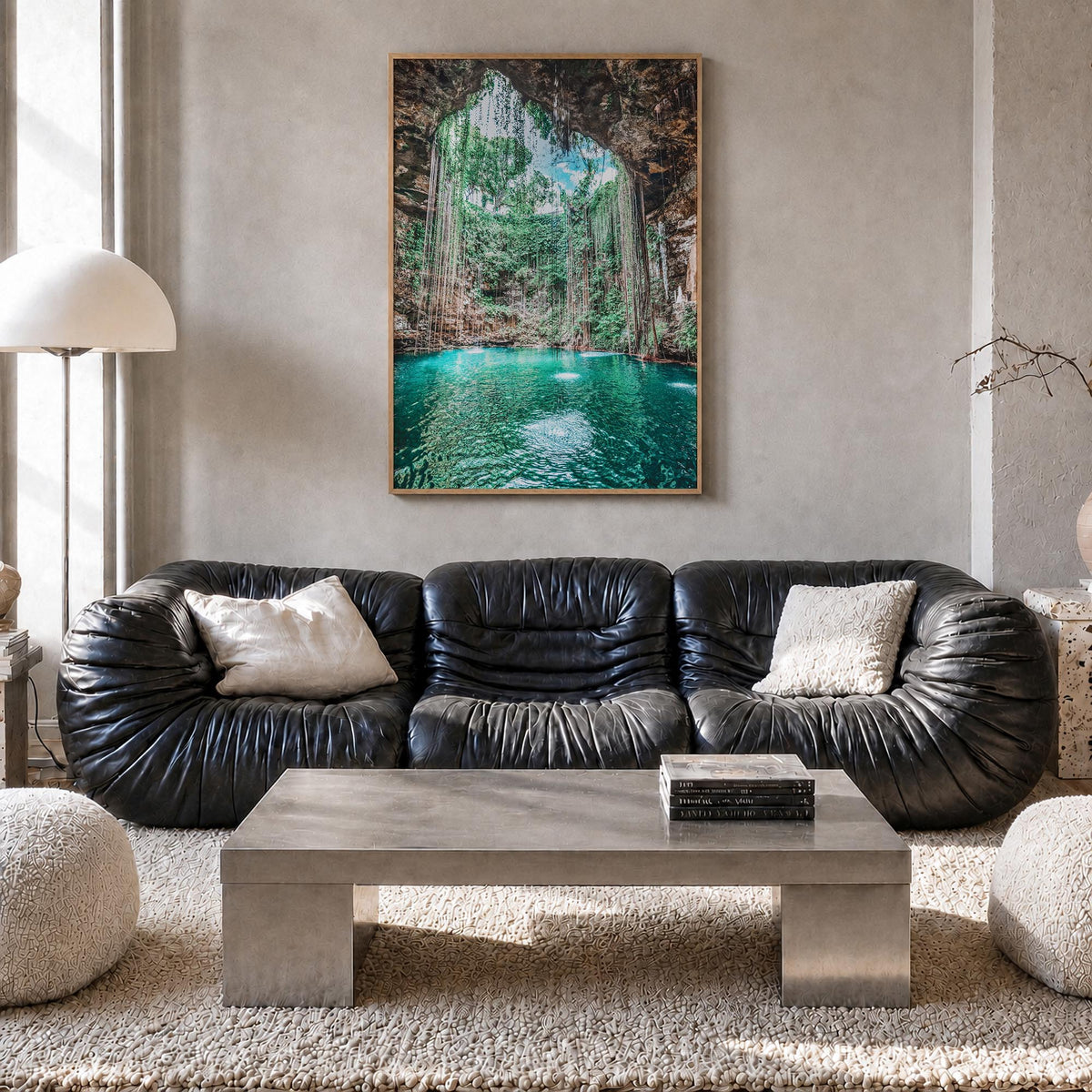Mexico no. 3 colorful photo poster of North America – vertical wall art in natural wood frame, hanging on wall