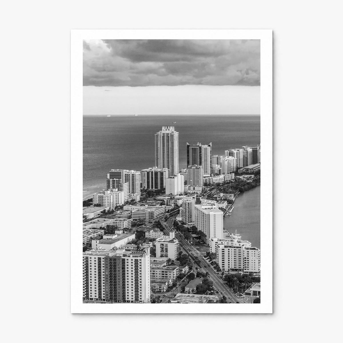 Miami Beach Photo Poster, print only (unframed), white border
