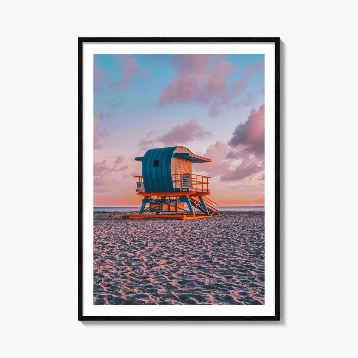 Miami no. 2 colorful photo poster of Florida, USA – vertical wall art, unframed print shown in interior mockup