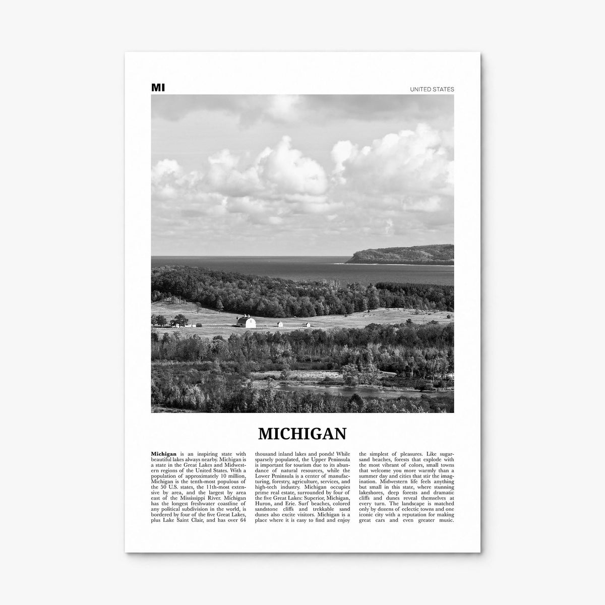 Michigan Newspaper No 3 Poster, print only (unframed)