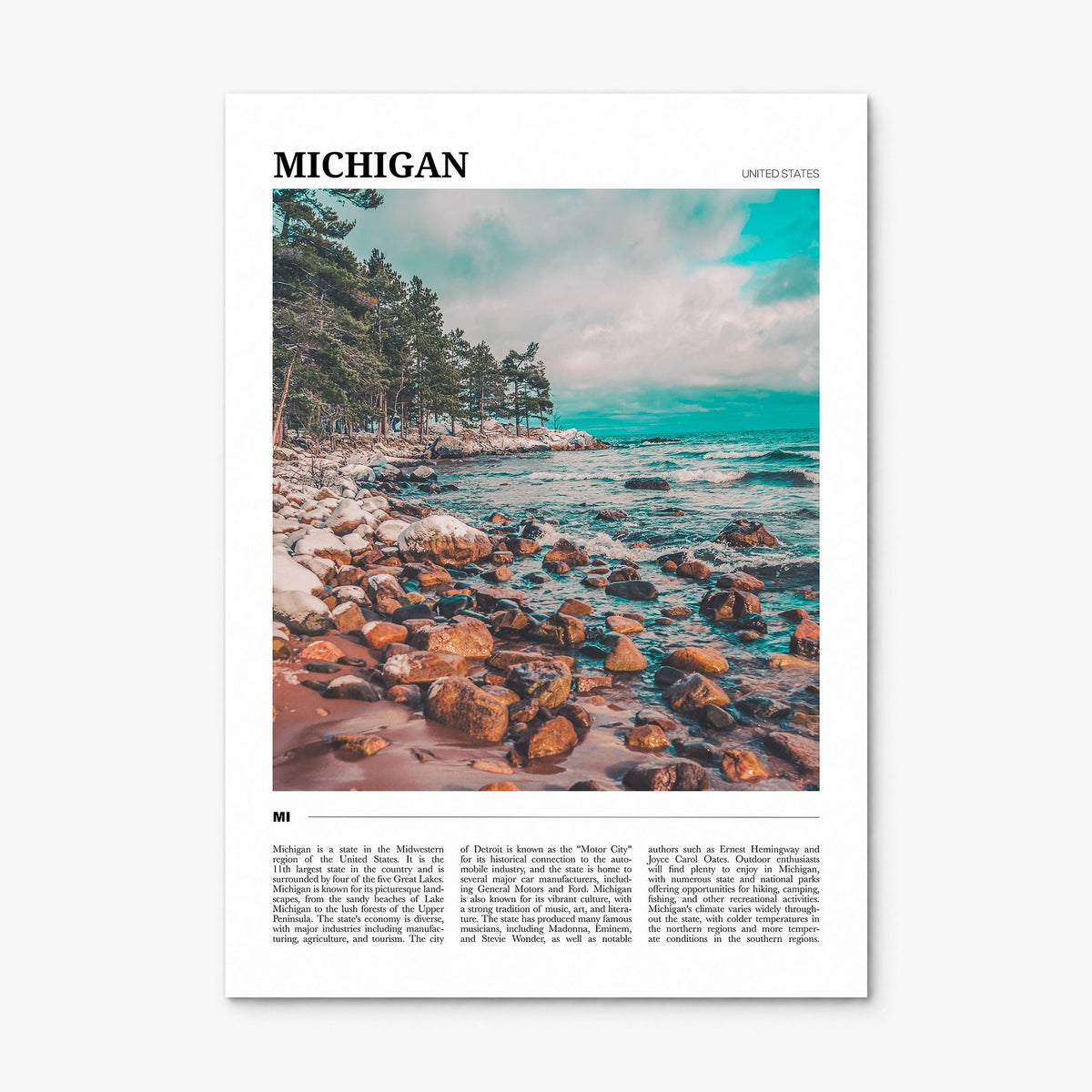 Michigan Travel No 1 Poster, print only (unframed)