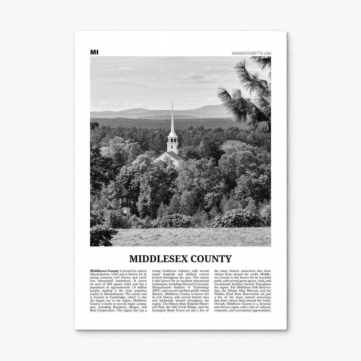 Middlesex County Newspaper Poster, print only (unframed)