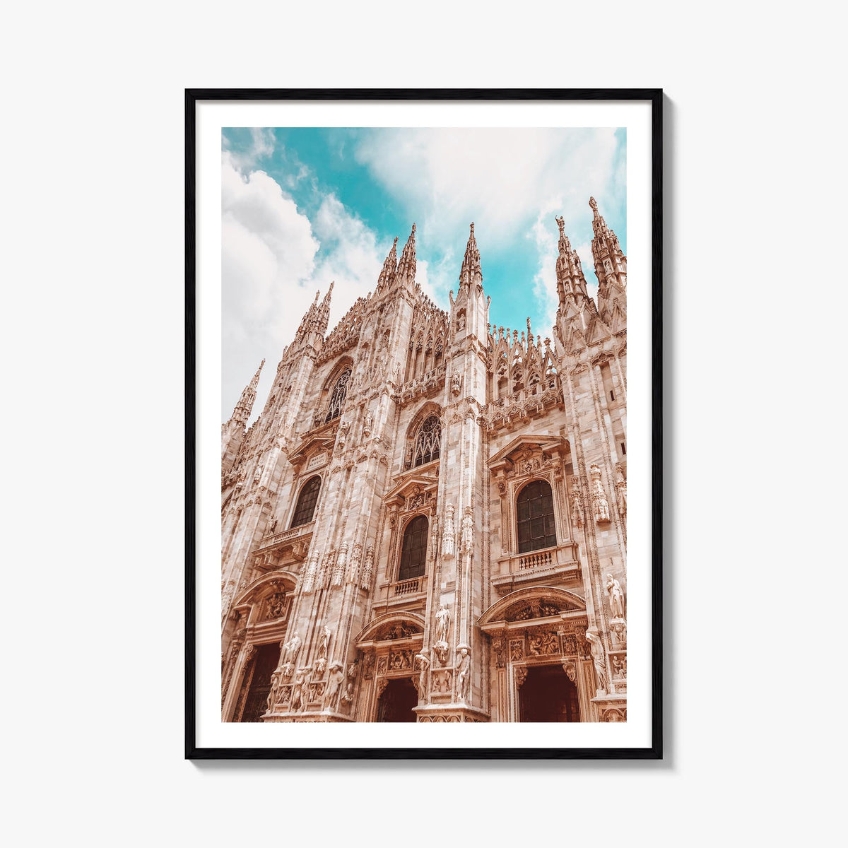 Milan no. 3 colorful photo poster of Italy – vertical wall art, unframed print shown in interior mockup