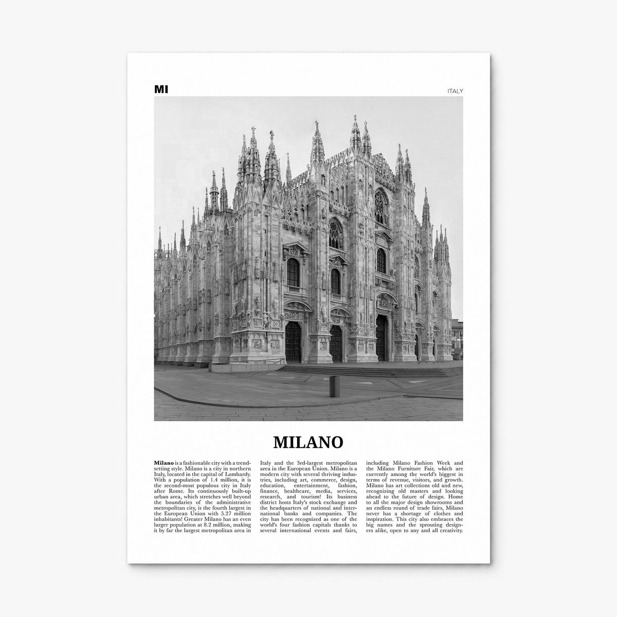 Milan Newspaper Poster, print only (unframed)