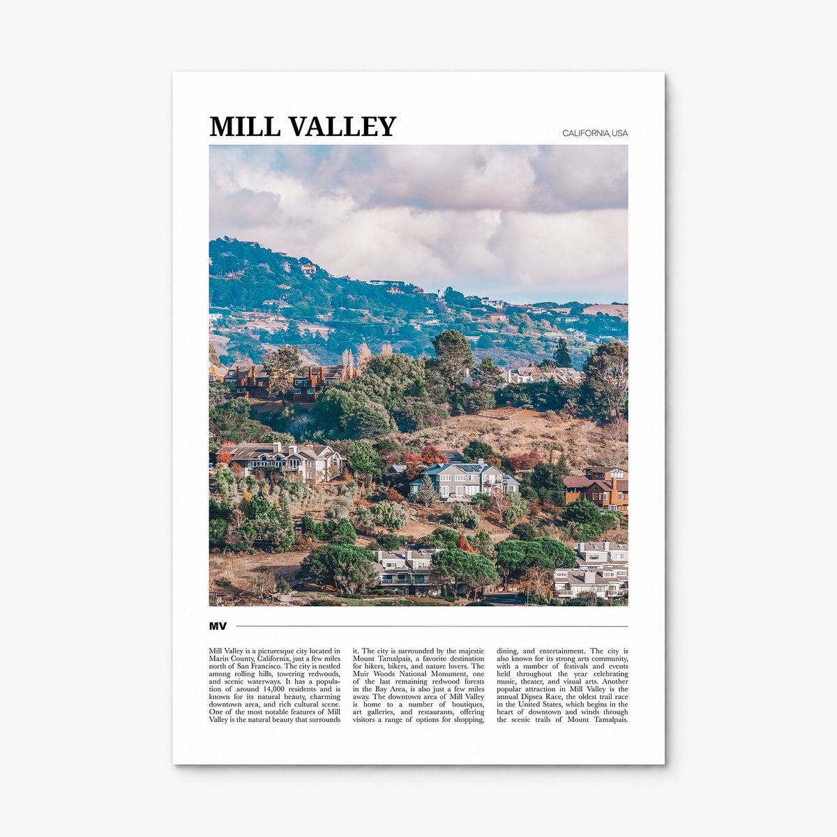 Mill Valley Travel Poster, print only (unframed)