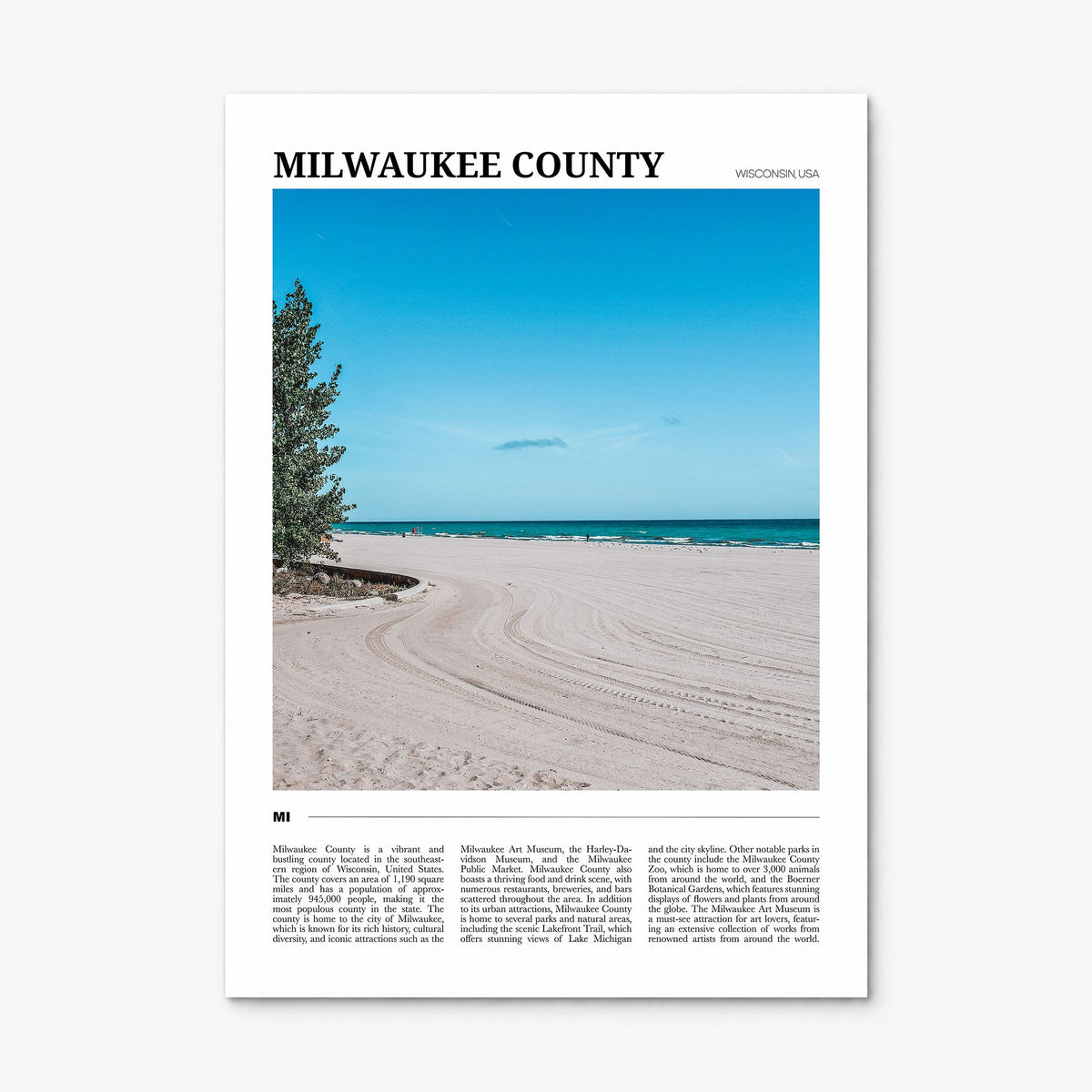 Milwaukee County Travel Poster, print only (unframed)