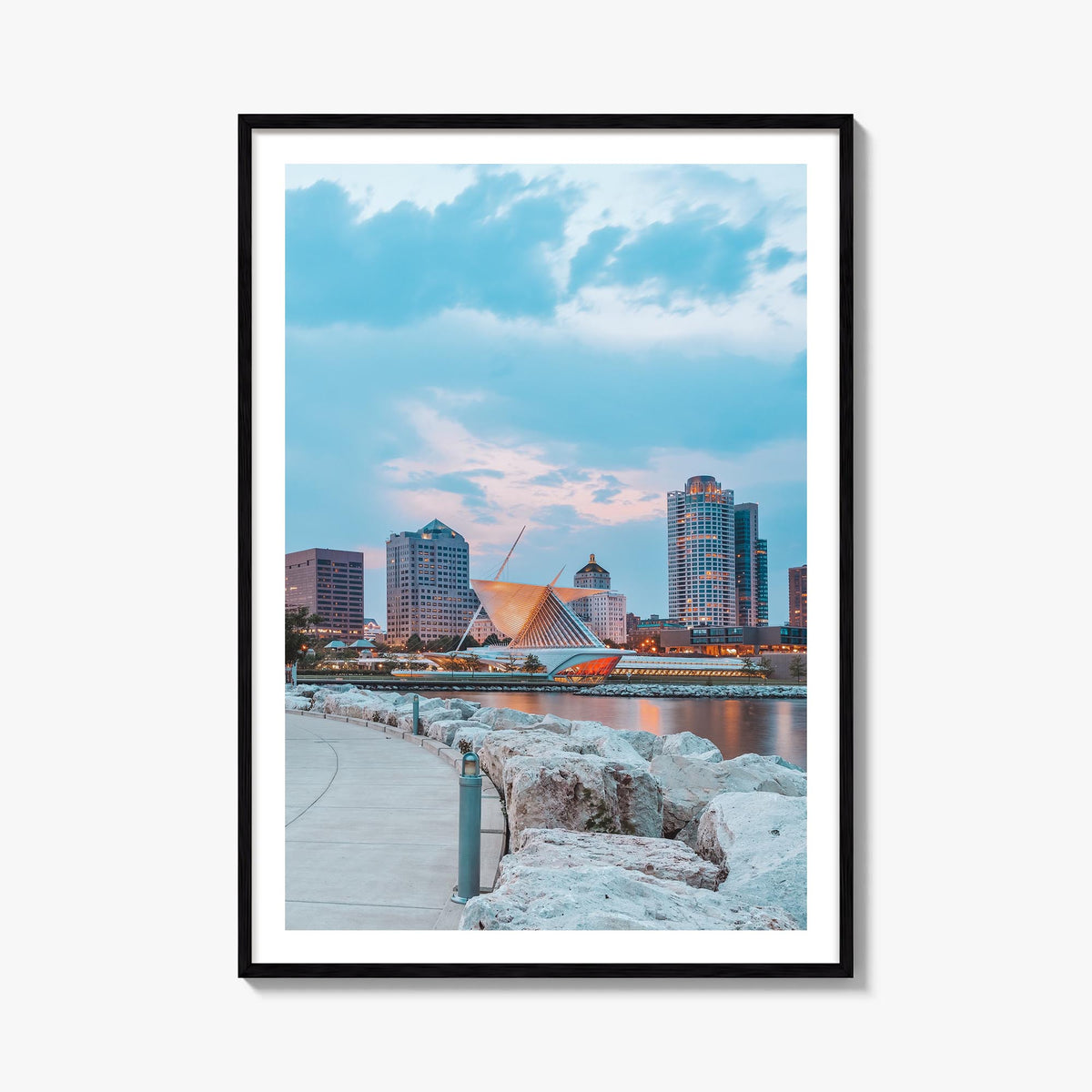 Milwaukee no. 3 colorful photo poster of Wisconsin, USA – vertical wall art, unframed print shown in interior mockup