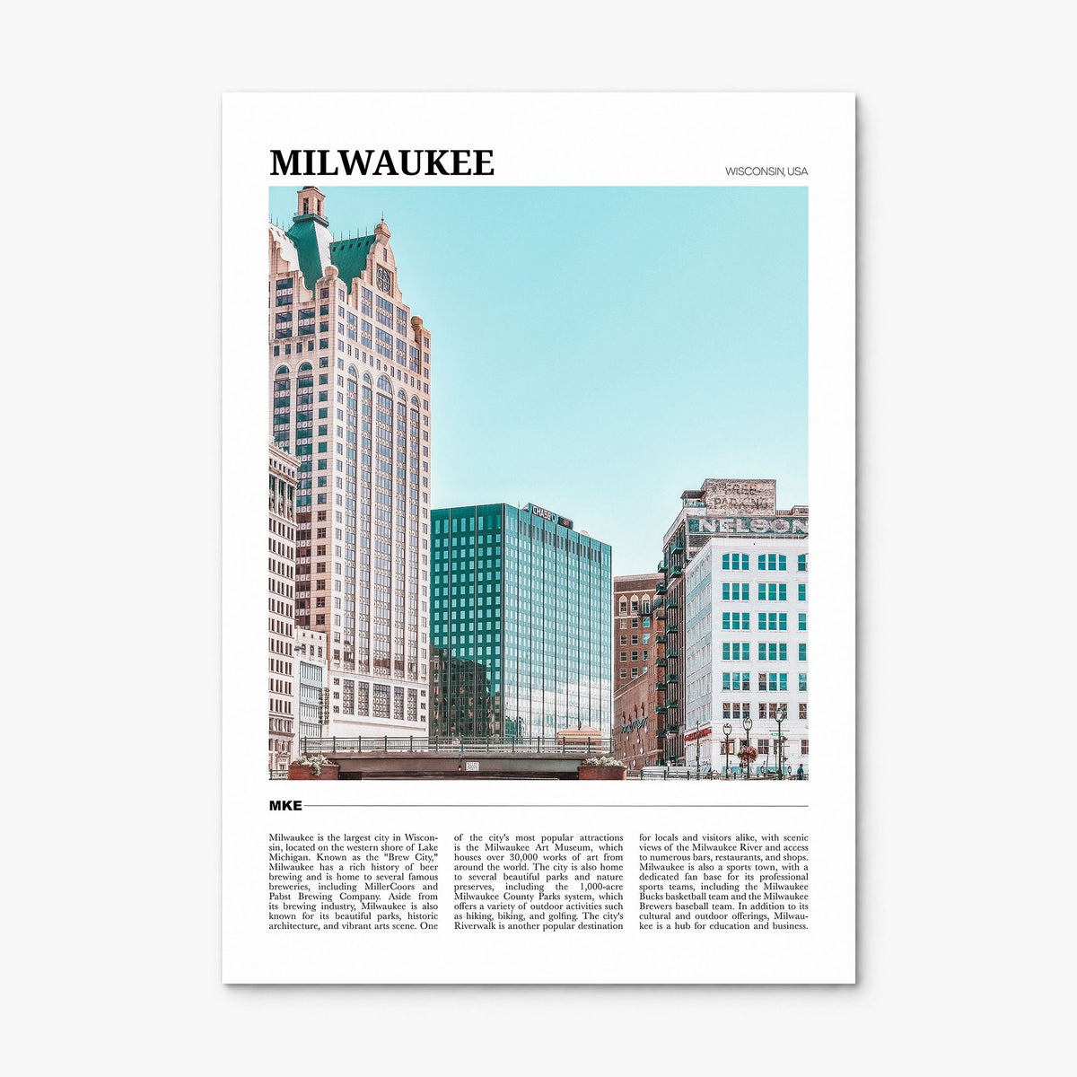 Milwaukee Travel Poster, print only (unframed)