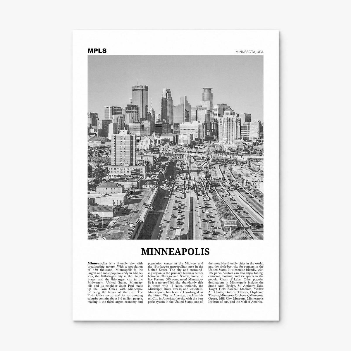Minneapolis Newspaper No 2 Poster, print only (unframed)