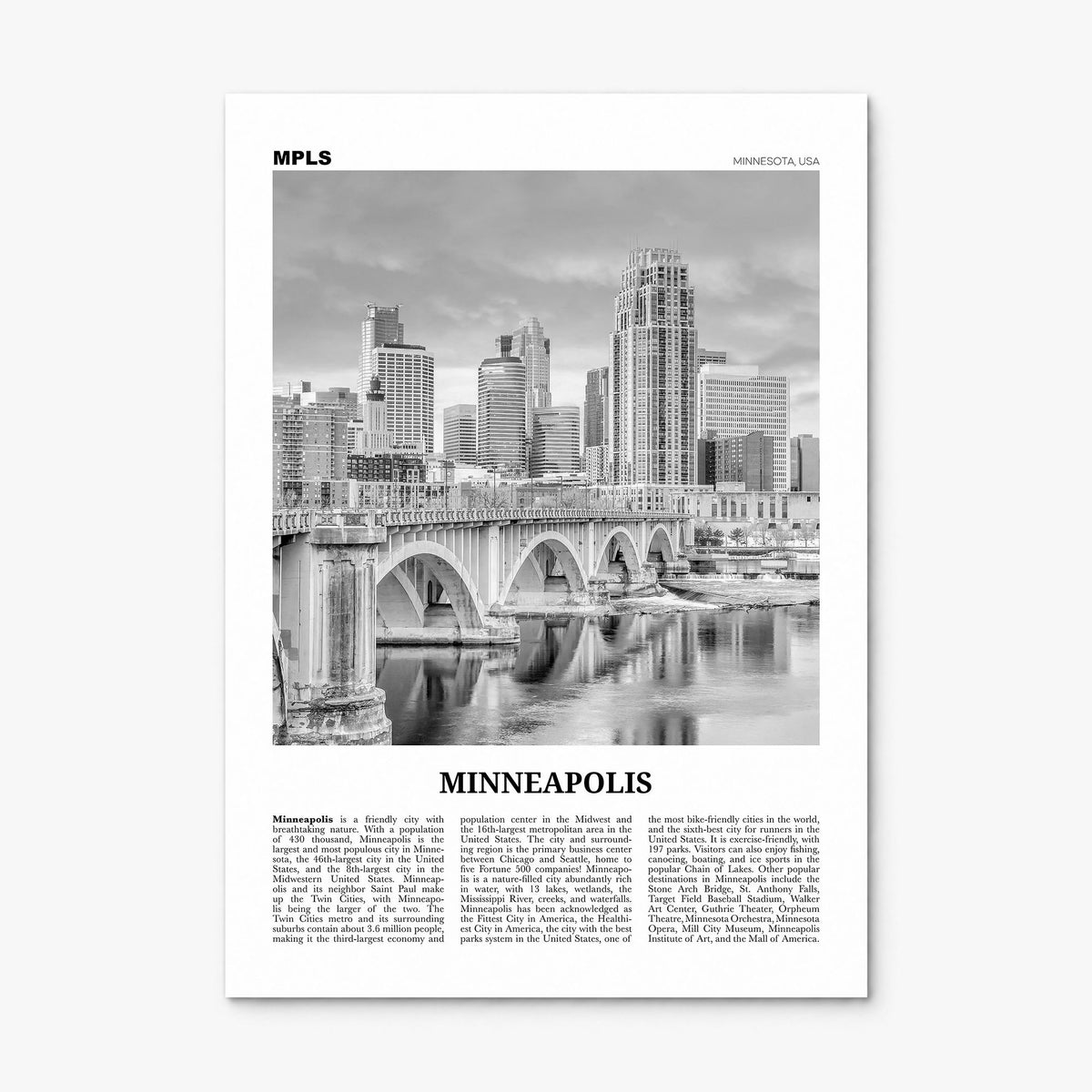 Minneapolis Newspaper No 3 Poster, print only (unframed)