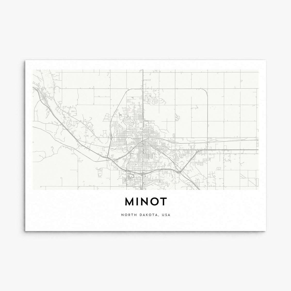 Minot Map Poster, print only (unframed)