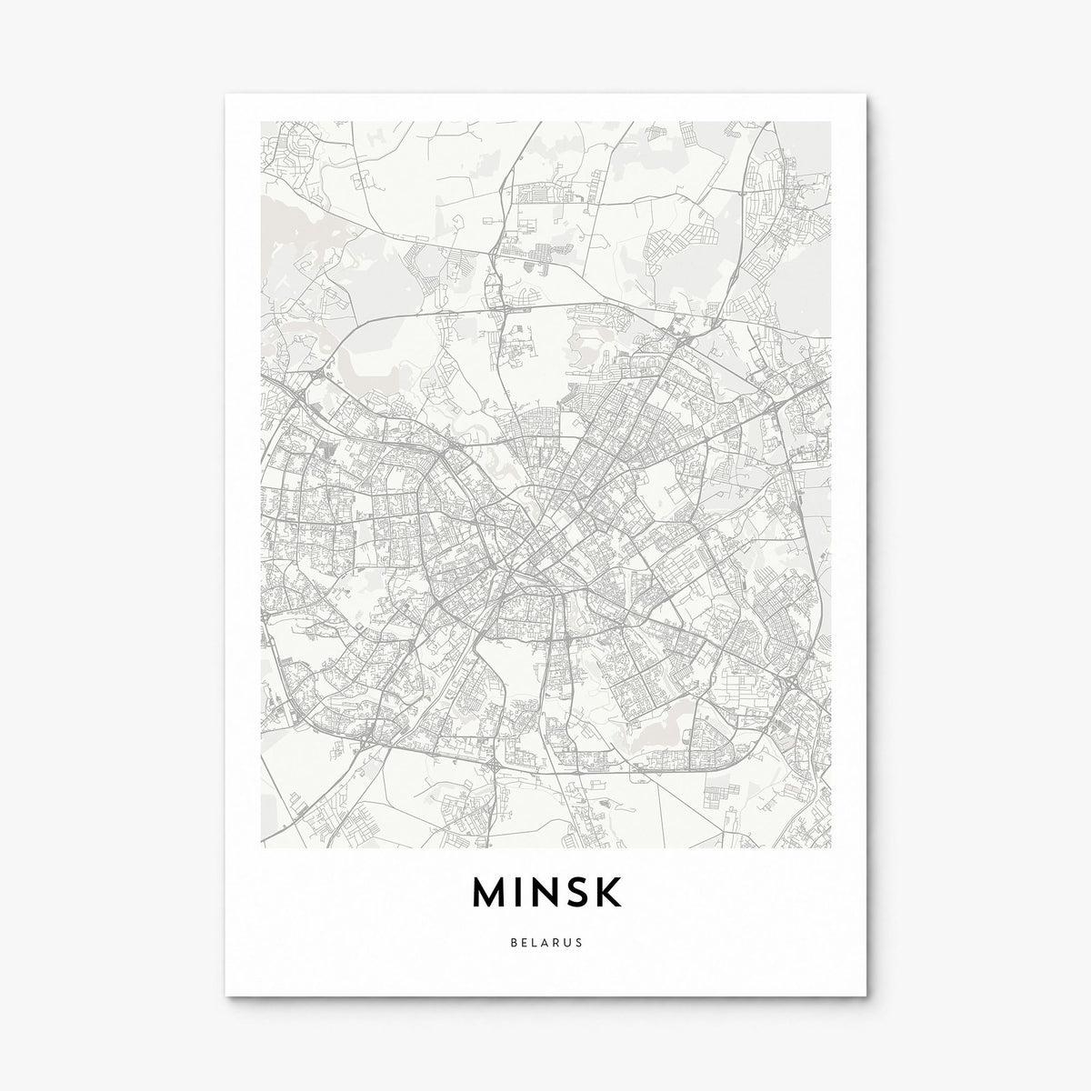 Minsk Map Poster, print only (unframed)