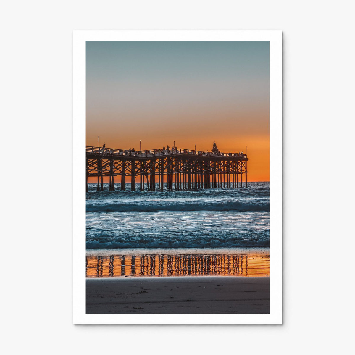 Mission Beach, San Diego Photo Poster, print only (unframed), white border