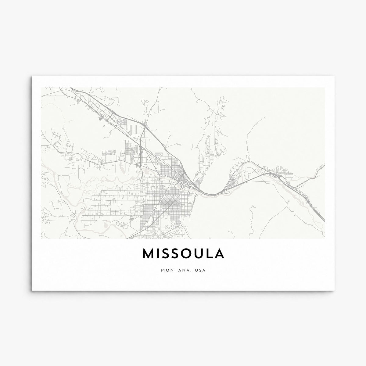 Missoula Map Poster, print only (unframed)