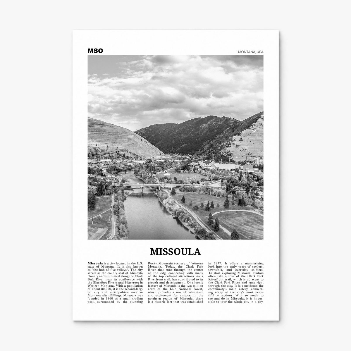 Missoula Newspaper Poster, print only (unframed)