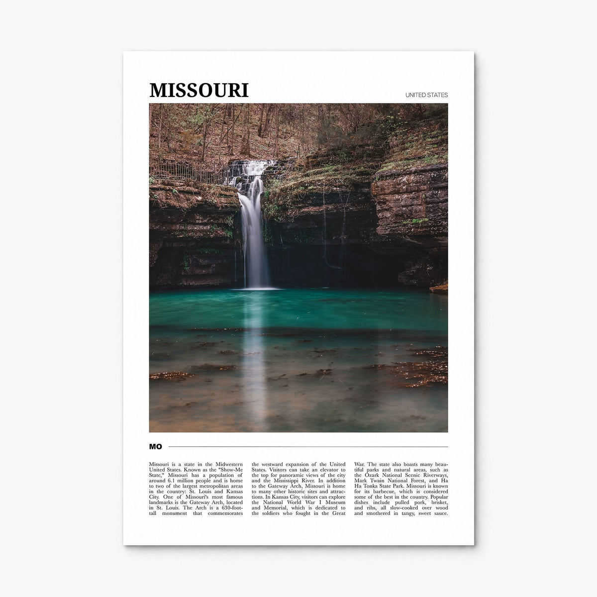 Missouri Travel Poster, print only (unframed)