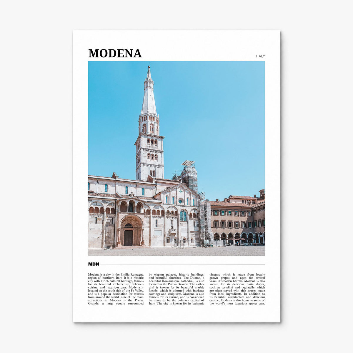 Modena Travel Poster, print only (unframed)