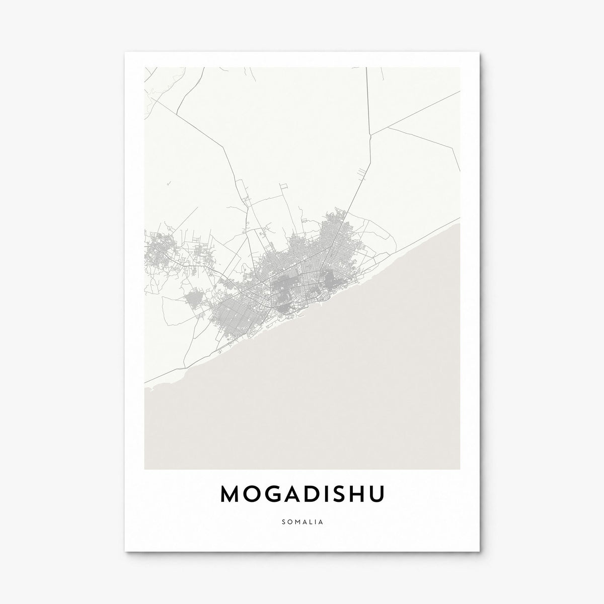 Mogadishu Map Poster, print only (unframed)