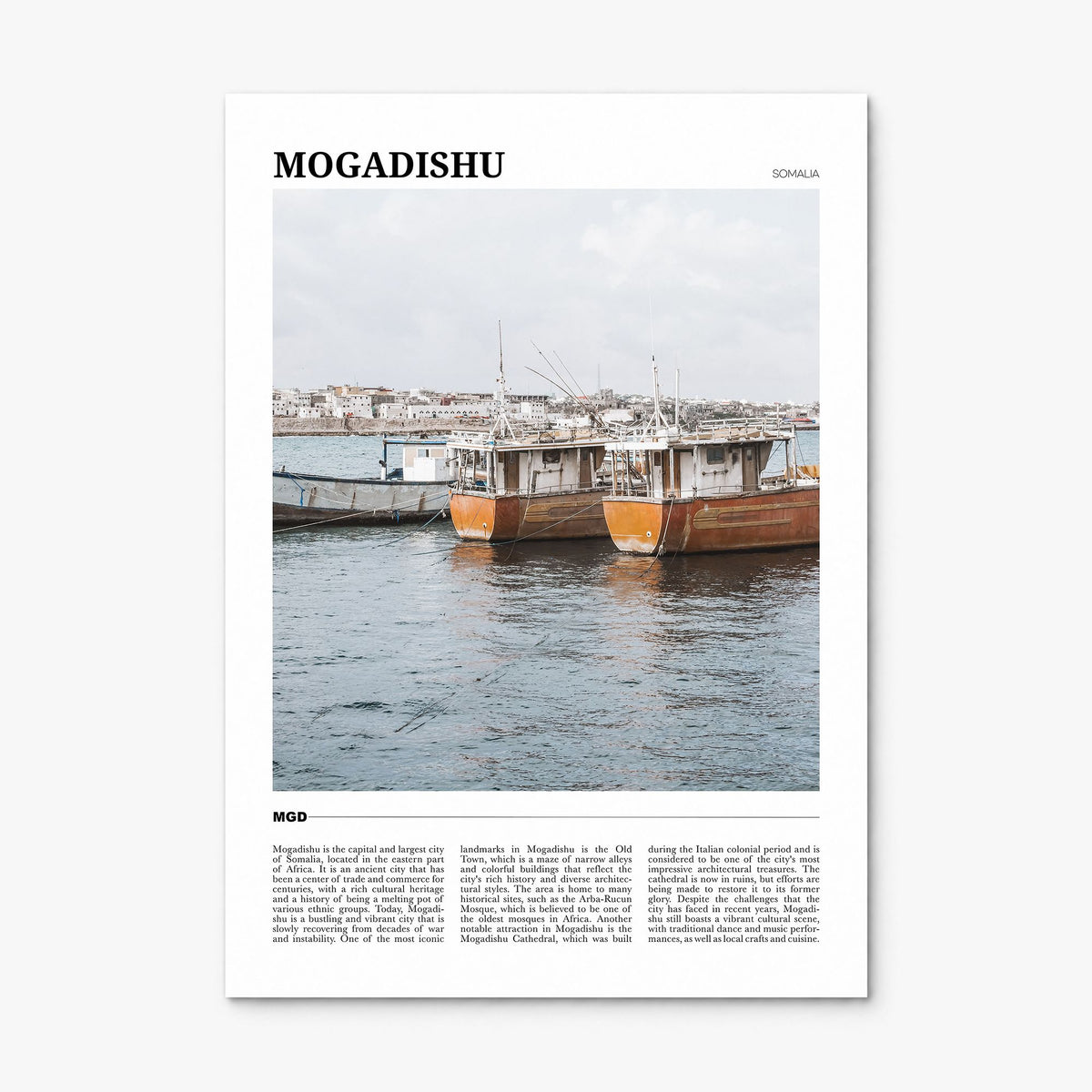Mogadishu Travel Poster, print only (unframed)
