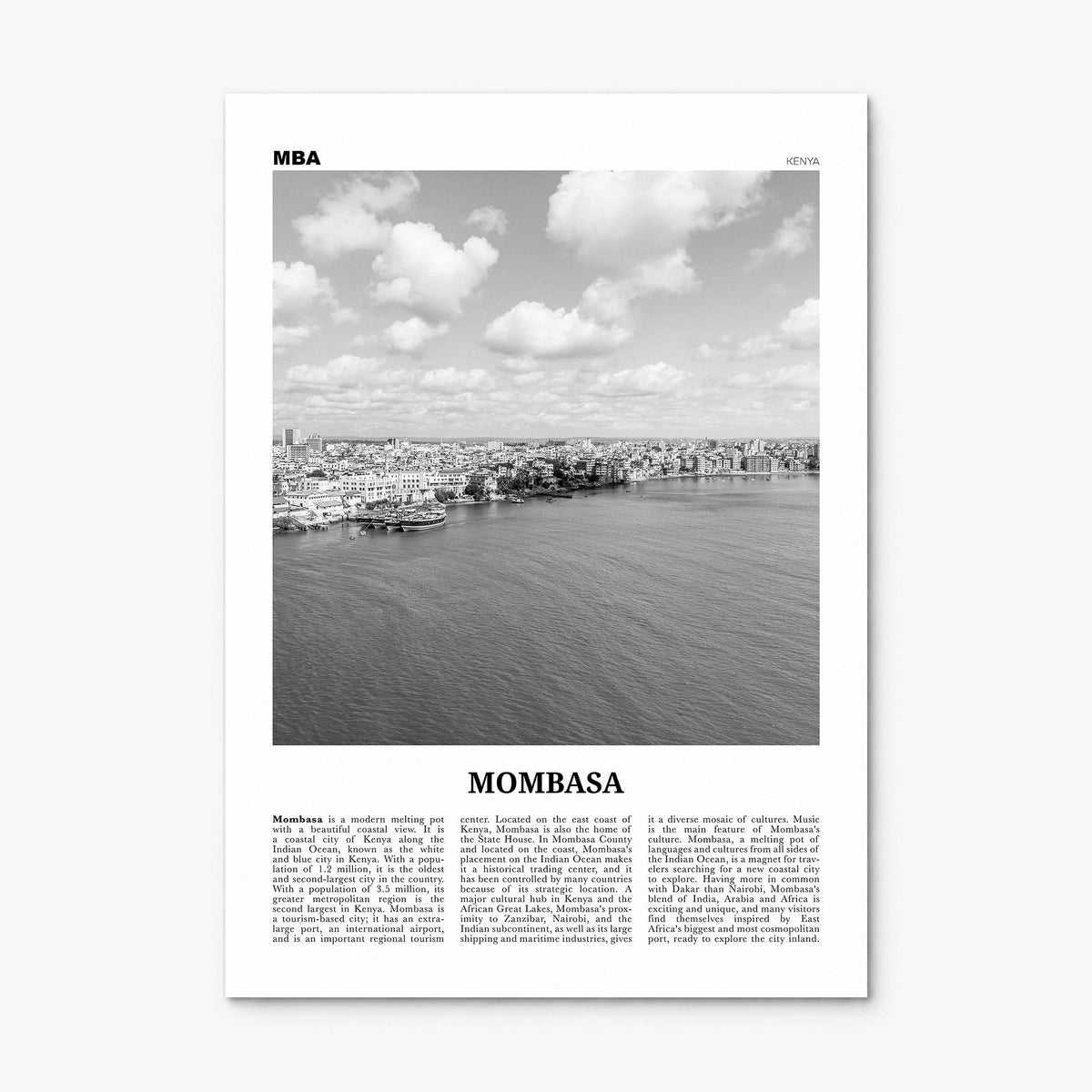Mombasa Newspaper Poster, print only (unframed)