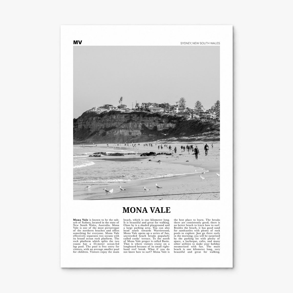 Mona Vale Newspaper Poster, print only (unframed)
