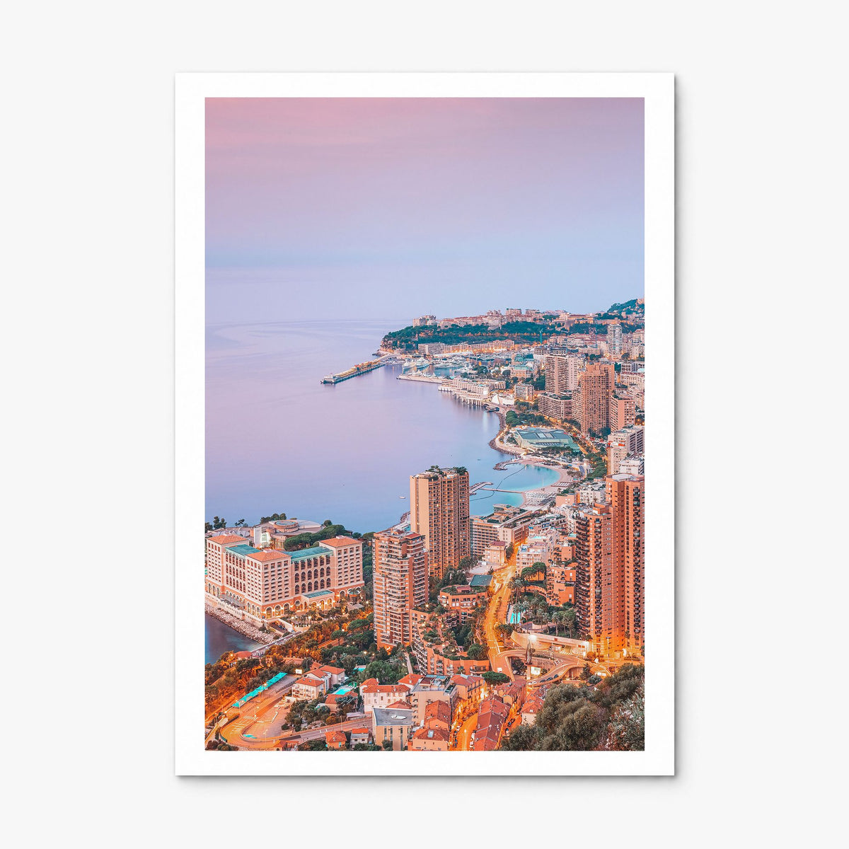 Monaco Photo Poster, print only (unframed), white border
