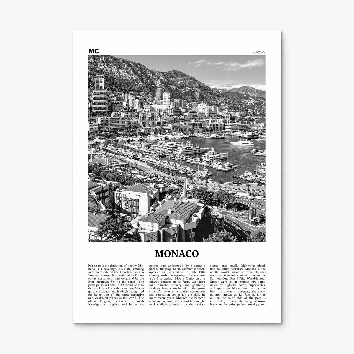 Monaco Newspaper Poster, print only (unframed)