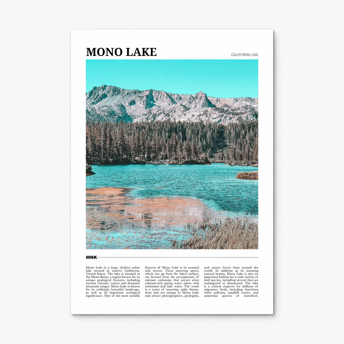 Mono Lake Travel Poster, print only (unframed)