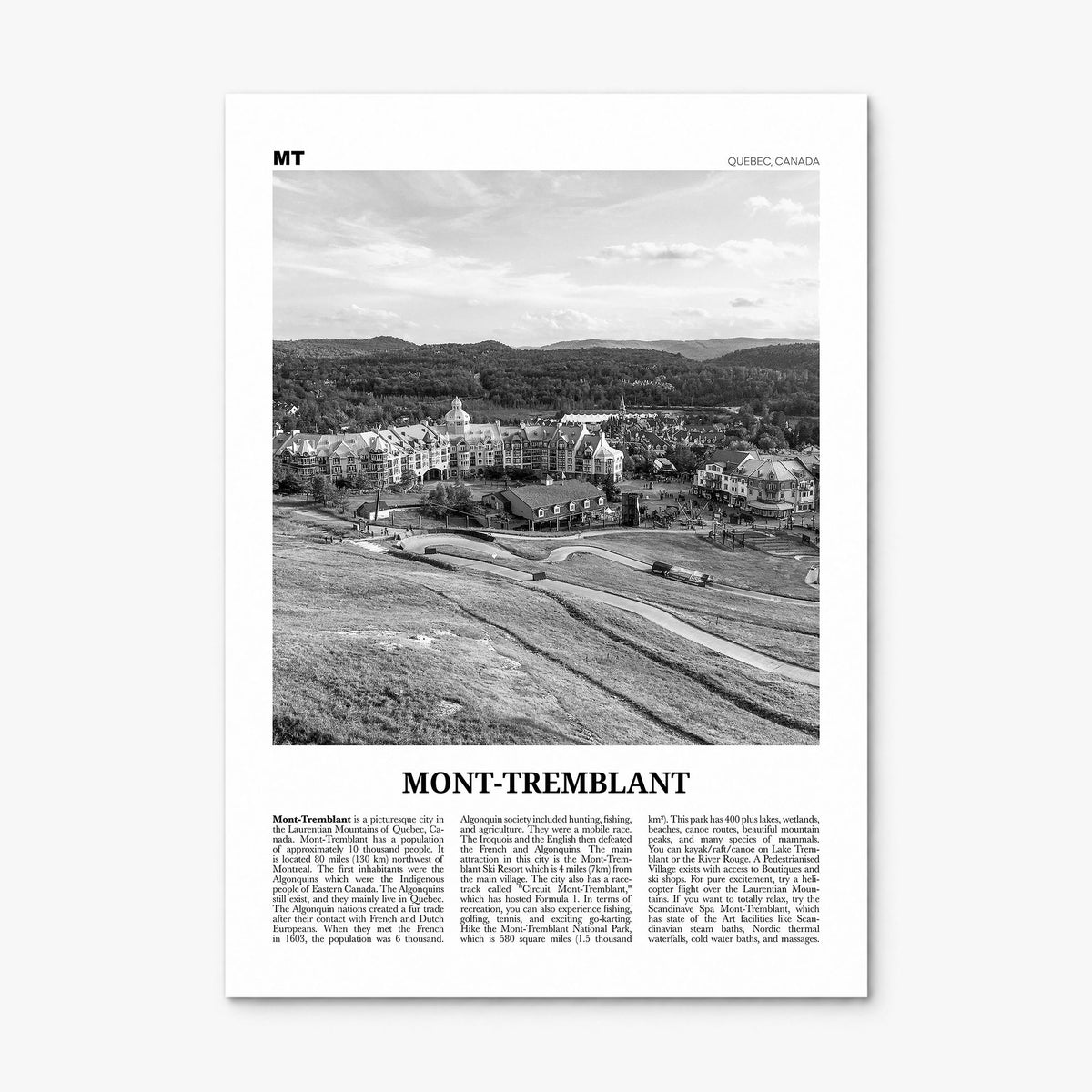 Mont-Tremblant Newspaper Poster, print only (unframed)