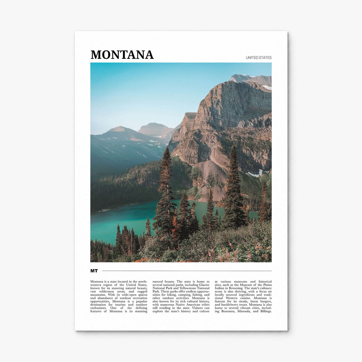 Montana Travel No 1 Poster, print only (unframed)