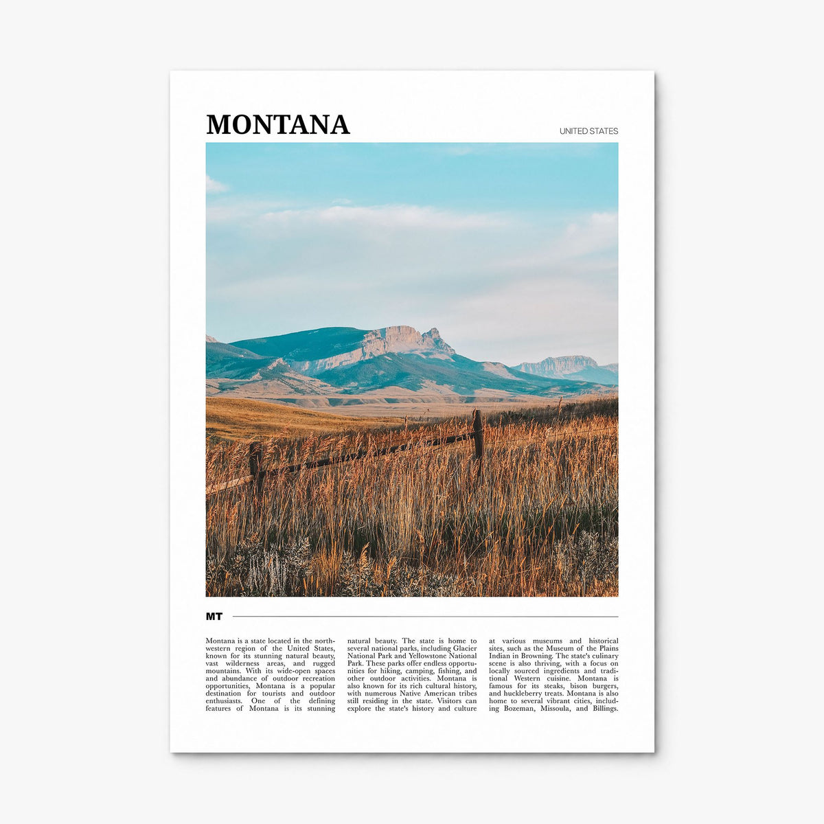 Montana Travel No 2 Poster, print only (unframed)