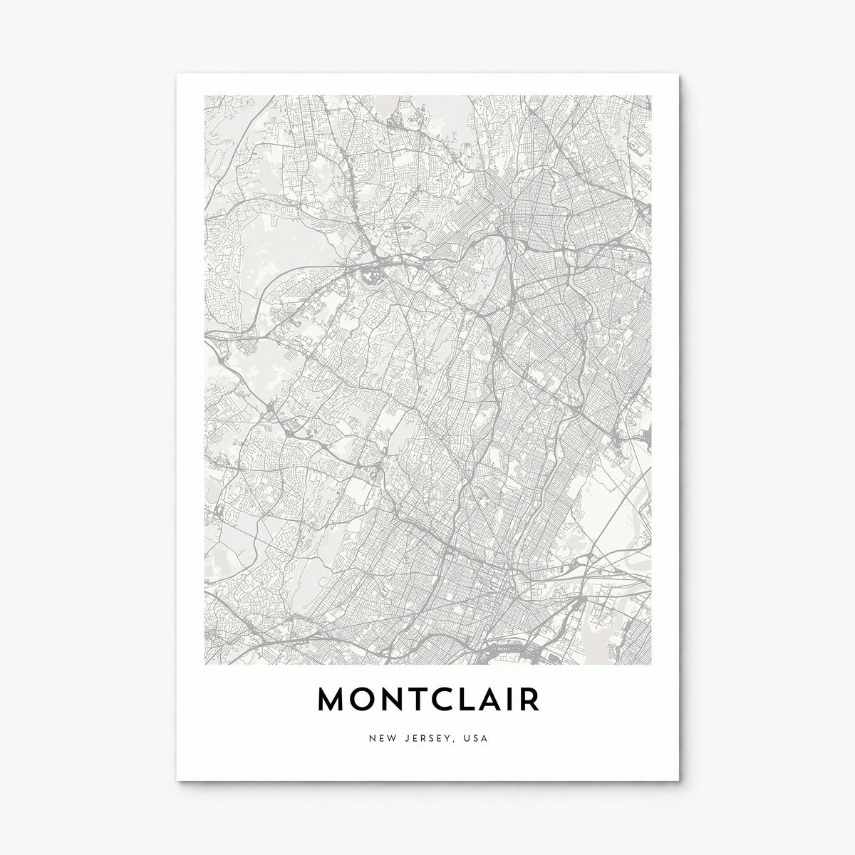 Montclair Map Poster, print only (unframed)